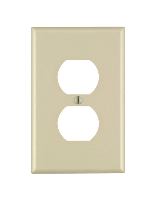 Leviton Ivory 1 gang Plastic Duplex Wall Plate 1 pk