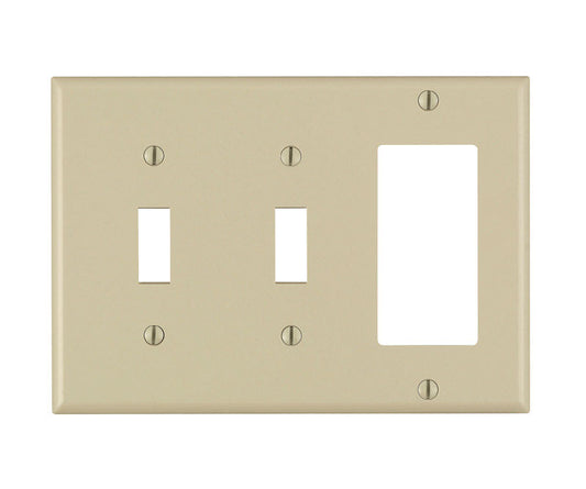 Leviton Ivory 3 gang Thermoset Plastic Decorator/Toggle Wall Plate 1 pk