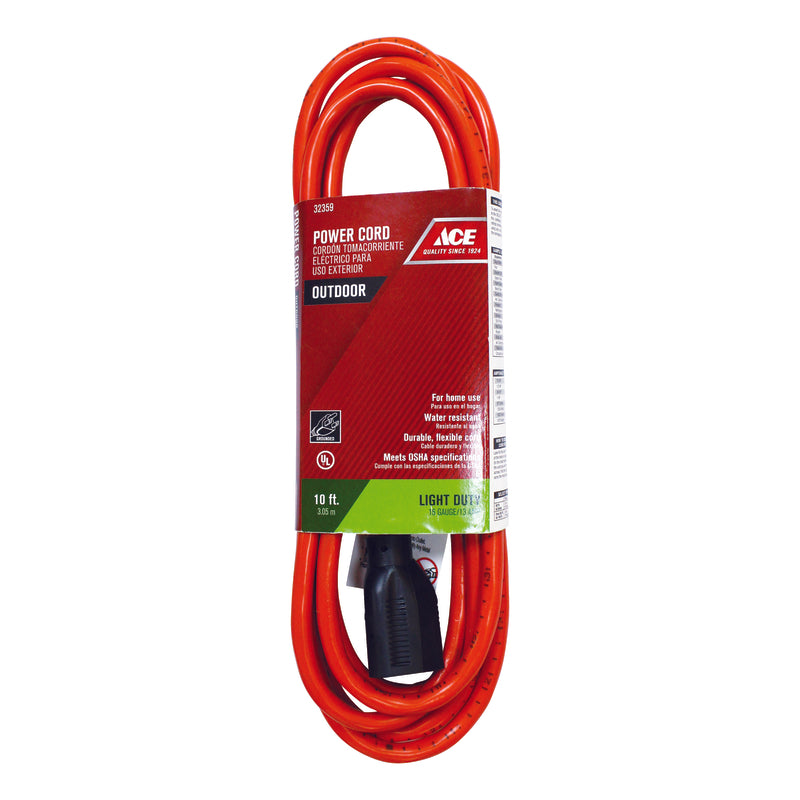 Ace Indoor or Outdoor 10 ft. L Orange Extension Cord 16/3 SJTW