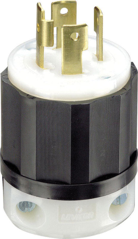 Leviton  Industrial  Nylon  Curved Blade/Ground  Locking Plug  L14-30P  14-8 AWG 120/250V 30amp 1pk