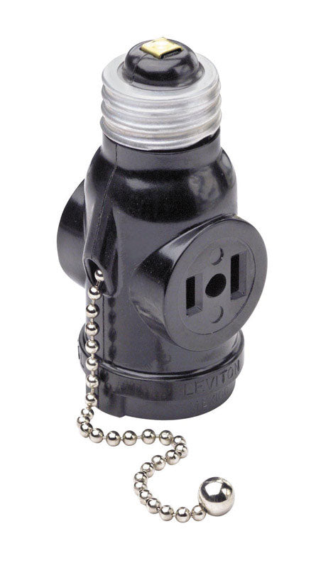 Leviton Plastic Medium Base Lampholder 1 pk