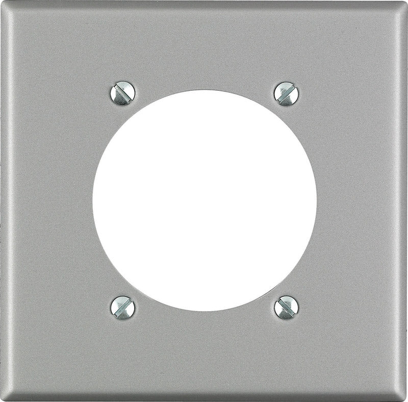 Leviton Silver 2 gang Stainless Steel Single Outlet Wall Plate 1 pk