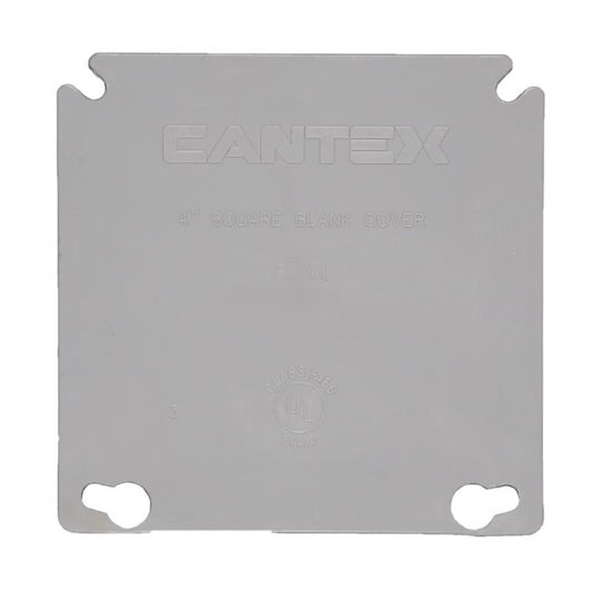 Cantex EZ Box New and Old Work Square PVC 2 gang Ring Cover Gray