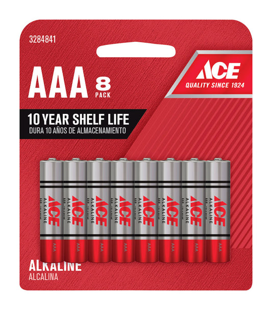 Ace AAA Alkaline Batteries 8 pk Carded