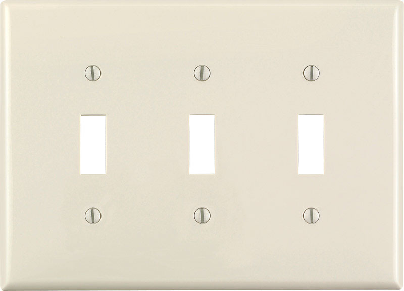 Leviton Almond 3 gang Thermoset Plastic Toggle Wall Plate 1 pk