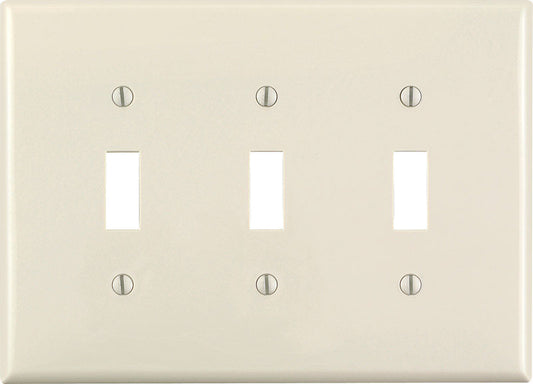 Leviton Almond 3 gang Thermoset Plastic Toggle Wall Plate 1 pk