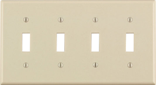 Leviton Almond 4 gang Thermoset Plastic Toggle Wall Plate 1 pk