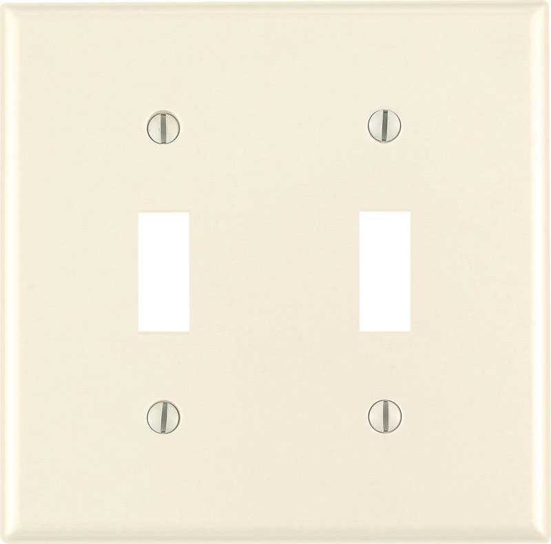 Leviton Almond 2 gang Thermoset Plastic Toggle Wall Plate 1 pk