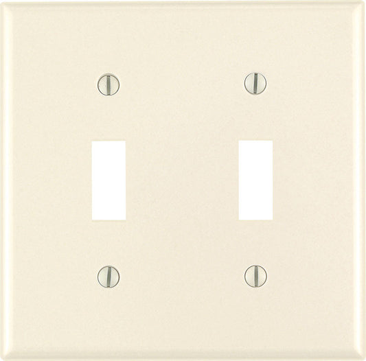Leviton Almond 2 gang Thermoset Plastic Toggle Wall Plate 1 pk