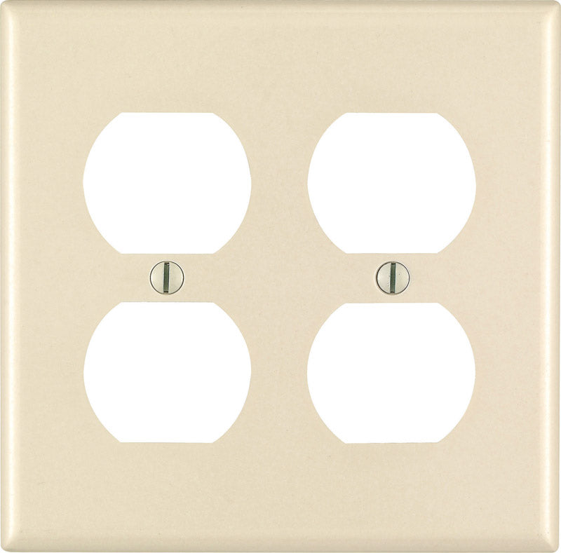 Leviton Almond 2 gang Thermoset Plastic Duplex Wall Plate 1 pk