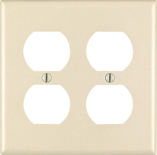Leviton Almond 2 gang Thermoset Plastic Duplex Wall Plate 1 pk