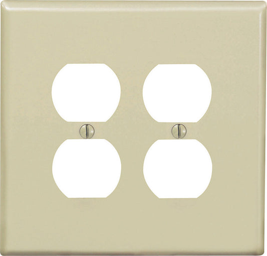 Leviton Midway Ivory 2 gang Nylon Duplex Wall Plate 1 pk