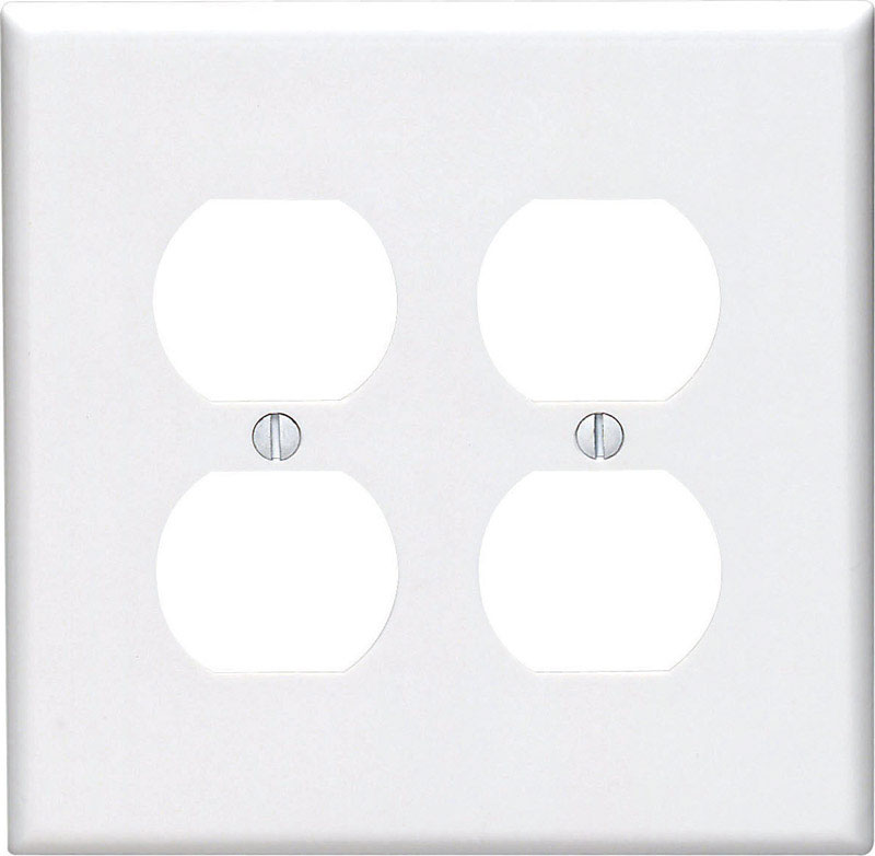 Leviton Midway White 2 gang Nylon Duplex Wall Plate 1 pk