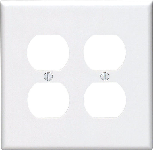 Leviton Midway White 2 gang Nylon Duplex Wall Plate 1 pk
