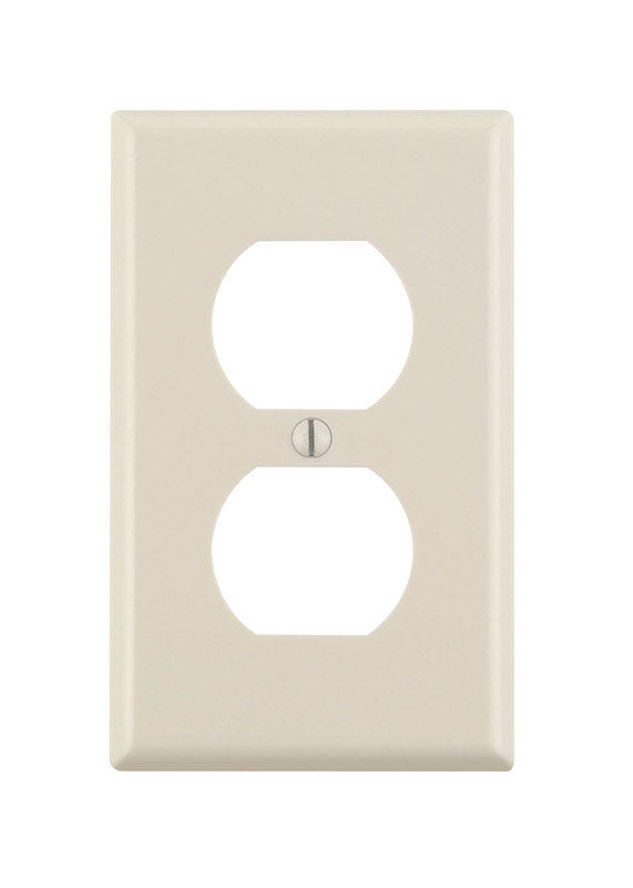 Leviton Light Almond 1 gang Thermoset Plastic Duplex Wall Plate 10 pk