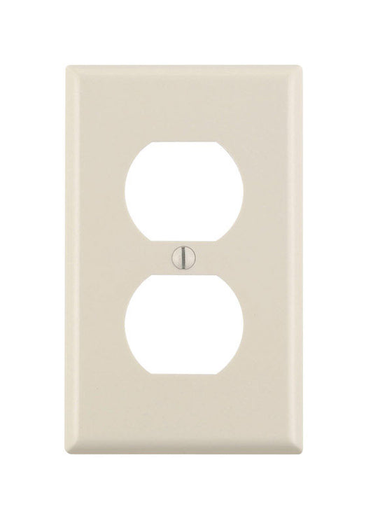 Leviton Light Almond 1 gang Thermoset Plastic Duplex Wall Plate 10 pk
