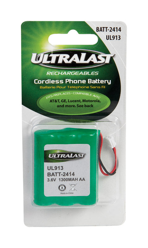 UltraLast NiMH AA 3.6 V 1200 mAh Cordless Phone Battery BATT-2414 1 pk
