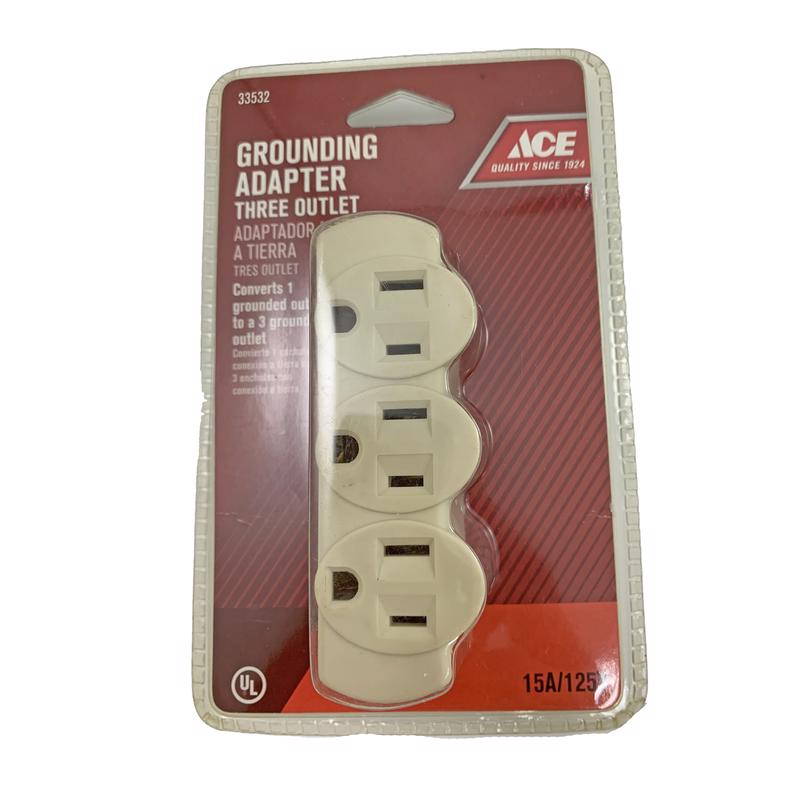 Ace Grounded 3 outlets Adapter 1 pk
