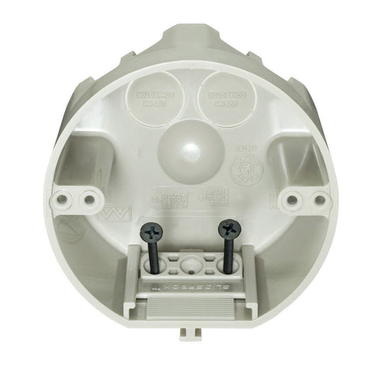 Allied Moulded SliderBox New and Old Work 25 cu in Round Polycarbonate 4 gang Junction Box Beige