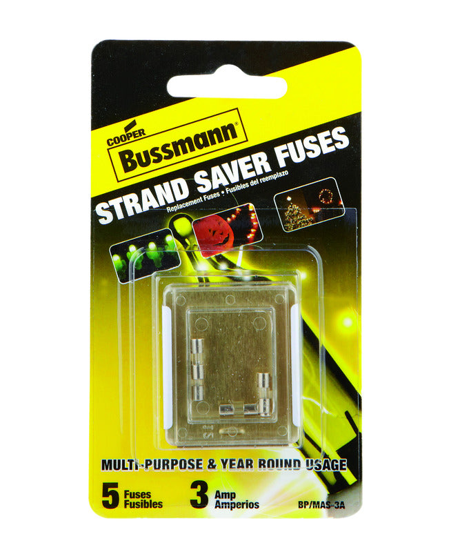 Bussmann 3 amps Tube Fuse 5 pk
