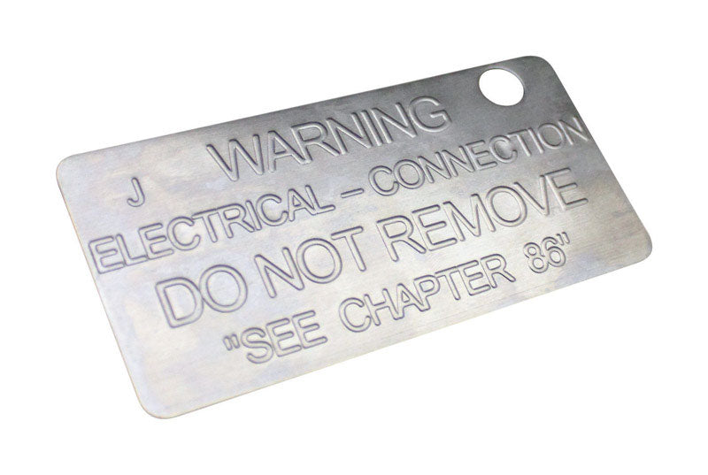 Sigma Engineered Solutions ProConnex 0 in. D Aluminum Ground Code Tag For Grounding 1 pk