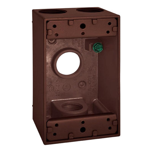 Sigma Engineered Solutions New Work 18 cu in Rectangle Die-Cast Metal 1 gang Weatherproof Box Bronze