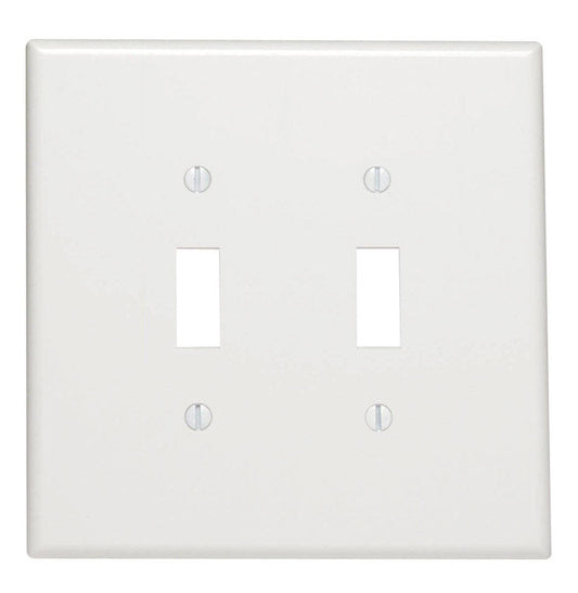 Leviton White 2 gang Thermoset Plastic Toggle Wall Plate 1 pk
