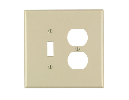 Leviton Ivory 2 gang Thermoset Plastic Duplex/Toggle Wall Plate 1 pk