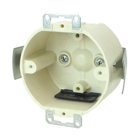Allied Moulded Old Work 14 cu in Round Fiberglass 1 gang Outlet Box Beige