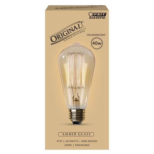 Feit The Original 40 W ST19 Vintage Incandescent Bulb E26 (Medium) Soft White 1 pk