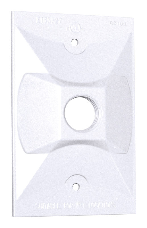 Sigma Engineered Solutions Rectangle Die-Cast Metal 1 gang 4.61 in. H X 2.85 in. W Lampholder Cover