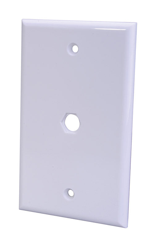 Ace White 1 gang Plastic Coaxial Wall Plate 1 pk