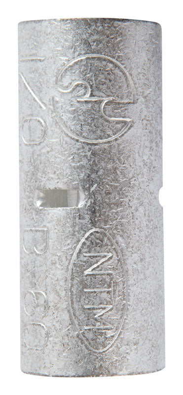 Jandorf 1/0 Ga. Uninsulated Wire Terminal Butt Splice Silver 1 pk