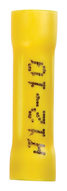 Jandorf 12-10 Ga. Insulated Wire Terminal Butt Splice Yellow 4 pk