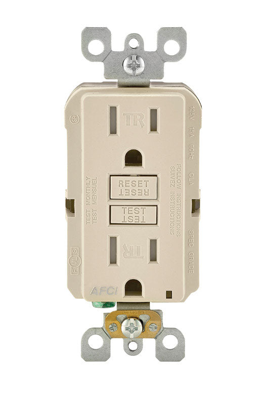 Leviton SmartlockPro 15 amps 120 V Light Almond AFCI Outlet 5-15R 1 pk
