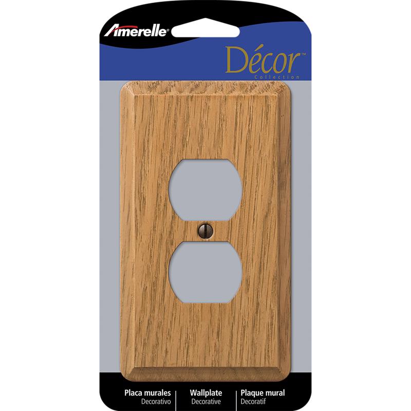 Amerelle Contemporary Brown 1 gang Wood Duplex Wall Plate 1 pk