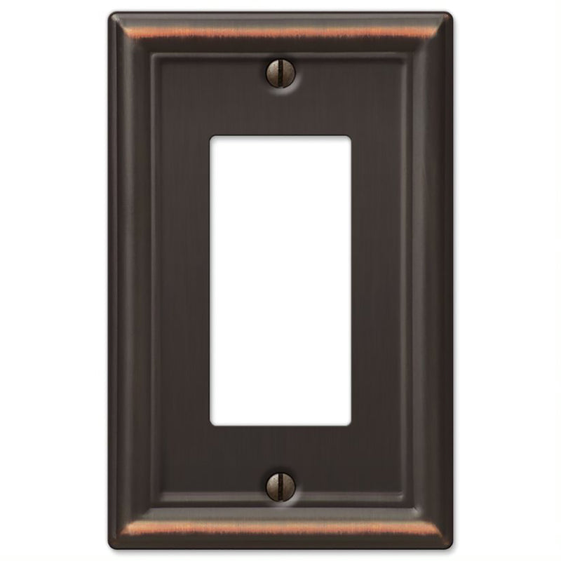 Amerelle Chelsea Aged Bronze 1 gang Stamped Steel Decorator Wall Plate 1 pk