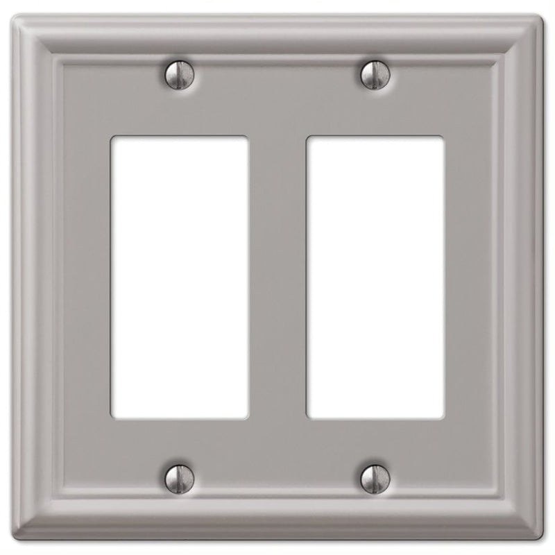 Amerelle Chelsea Brushed Nickel 2 gang Stamped Steel Decorator Wall Plate 1 pk