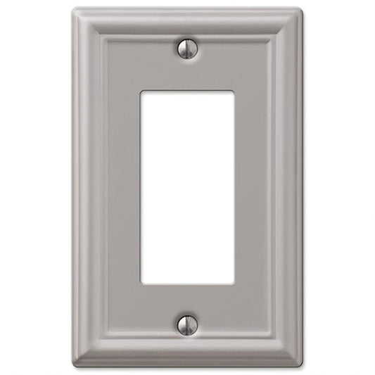 Amerelle Chelsea Brushed Nickel 1 gang Stamped Steel Decorator Wall Plate 1 pk