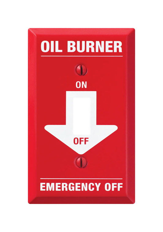 Amerelle Pro Oil Burner Red/White 1 gang Stamped Steel Toggle Oil Burner Wall Plate 1 pk