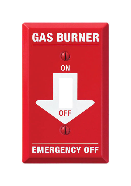 Amerelle Pro Gas Burner Red/White 1 gang Stamped Steel Toggle Gas Burner Wall Plate 1 pk