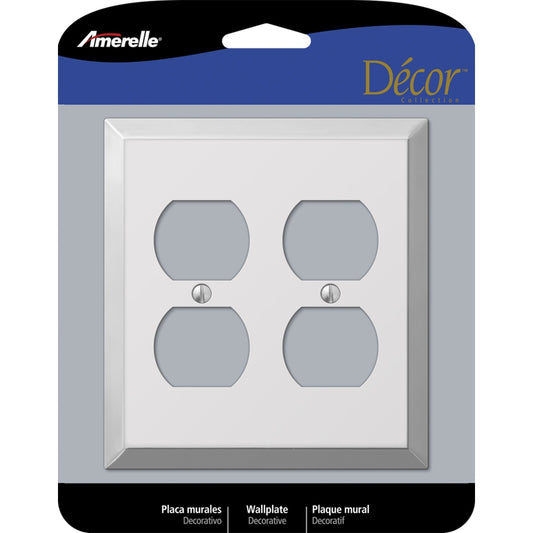 Amerelle Century Polished Chrome 2 gang Stamped Steel Duplex Wall Plate 1 pk