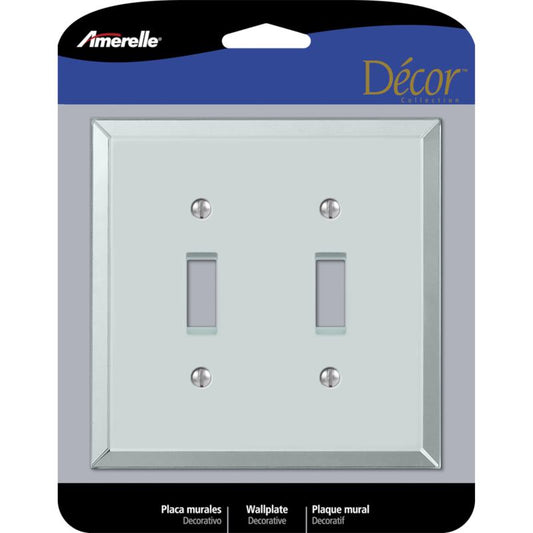 Amerelle Mirror Clear 2 gang Acrylic Toggle Wall Plate 1 pk