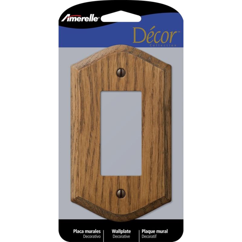 Amerelle Country Brown 1 gang Wood Decorator Wall Plate 1 pk