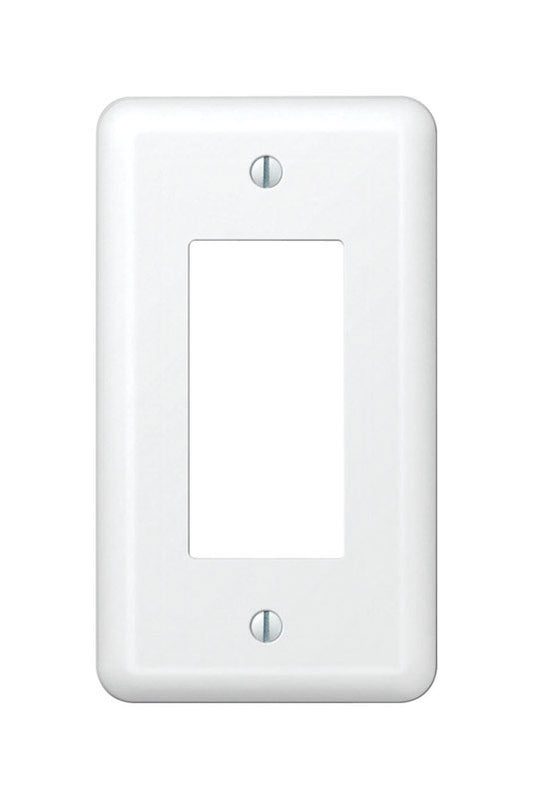 Amerelle Devon White 1 gang Stamped Steel Decorator Wall Plate 1 pk
