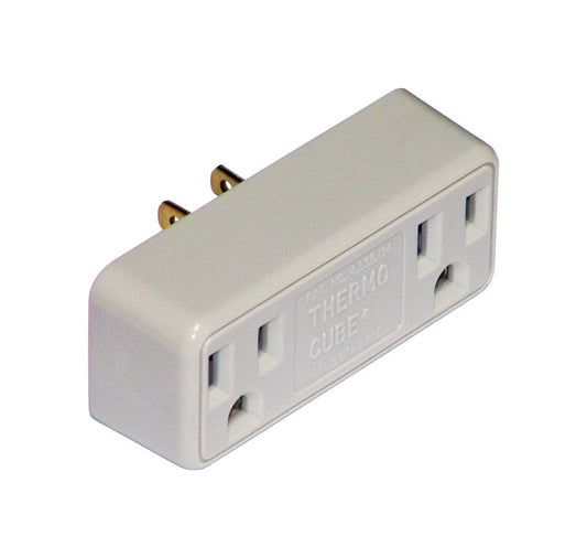 Thermocube Non-Polarized 2 outlets Thermostatically Controlled Outlet 1 pk