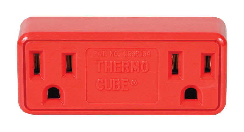 Thermocube Non-Polarized 2 outlets Outlet Converter Surge Protection 1 pk