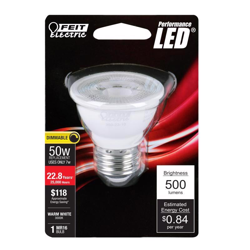 Feit MR16 E26 (Medium) LED Bulb Bright White 50 Watt Equivalence 1 pk