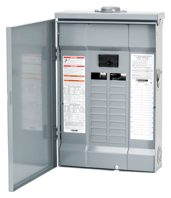 Square D HomeLine 100 amps 120/240 V 20 space 40 circuits Combination Mount Main Breaker Load Center