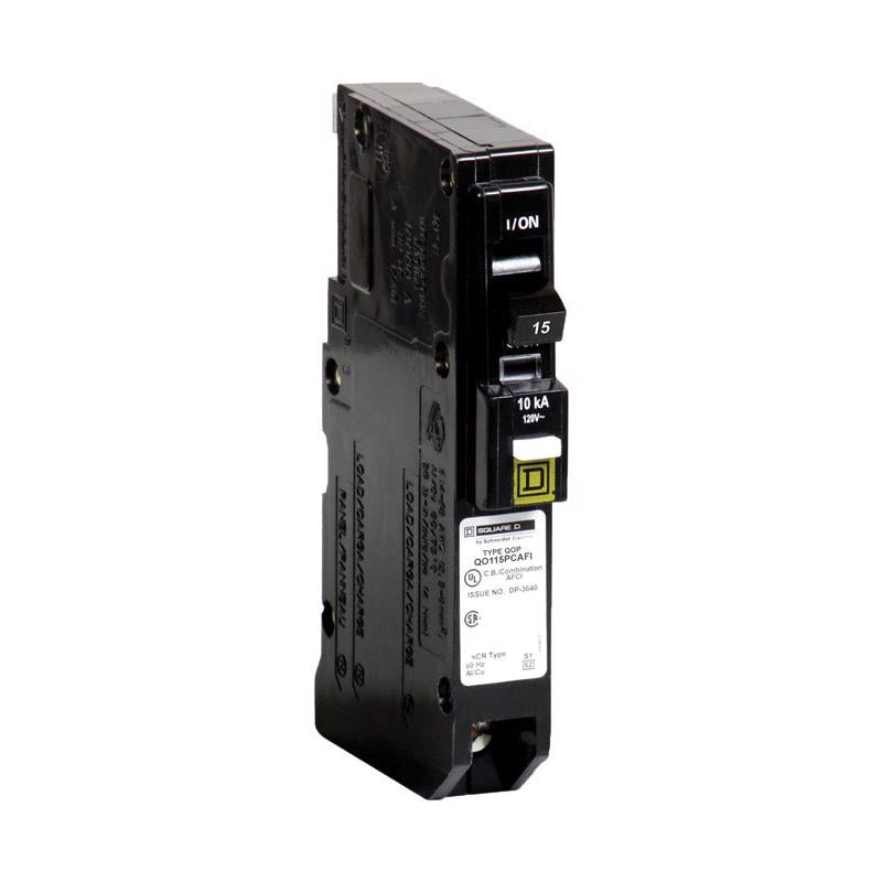 Square D QO 15 amps Arc Fault/Ground Fault Single Pole Circuit Breaker